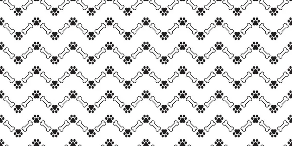 Собачья Кость Бесшовный Узор Лапы Векторный След Ноги Хэллоуин Шарф — стоковый вектор