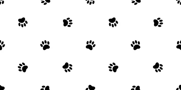Dog Paw Seamless Pattern Vector Footprint Cat Bear Puppy Scarf — Stock Vector