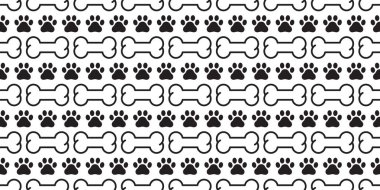 Köpek kemik seamless modeli pençe vektör ayak izi Cadılar Bayramı izole eşarp Fransız buldozer çizgi film tekrar duvar kağıdı illüstrasyon döşeme arka planı