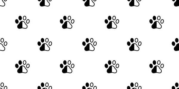 Dog Paw Seamless Pattern Vector Footprint Scarf Isolated Cartoon Cat — Stock Vector