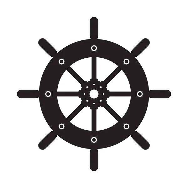 Helm Âncora Vetor Ícone Logotipo Pirata Náutico Marítimo Oceano Barco — Vetor de Stock