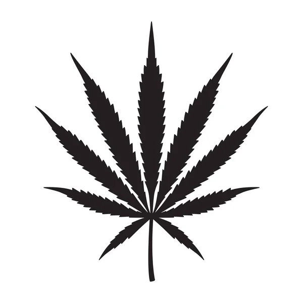 Marijuana Cannabis Erbaccia Vettore Foglia Icona Logo Simbolo Illustrazione — Vettoriale Stock