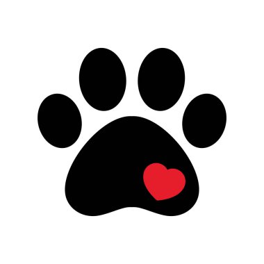 Ayak izi ev evde beslenen hayvan grafik Fransız illüstrasyon kalp karakter karikatür kedi köpek sembol simge vektör
