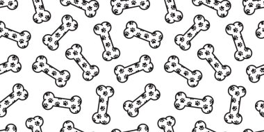 Köpek kemik seamless modeli pençe vektör ayak izi evde beslenen hayvan Halloween Fransız buldozer eşarp izole karikatür tekrar duvar kağıdı illüstrasyon döşeme arka planı