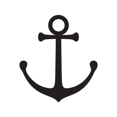 Çapa vektör simge logo tekne korsan dümen deniz deniz illüstrasyon basit sembol grafiği