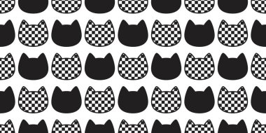 eşarp tekrar duvar kağıdı karikatür döşeme arka plan illüstrasyon izole kedi Dikişsiz desen vektör baş yavru kedi alaca evde beslenen hayvan kontrol