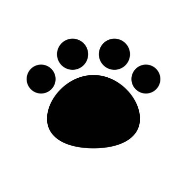 Köpek pençe vektör ayak izi ayı simge logo evde beslenen hayvan kedi yavru kedi Fransız buldozer karikatür karakter grafik simge tasarlamak