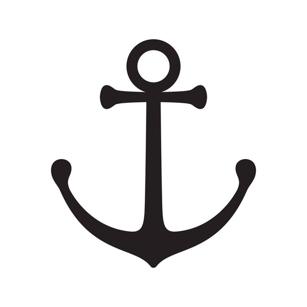 Anchor vector icon logo boat pirate helm maritime Nautical illustration simple symbol graphic