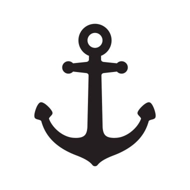 Çapa vektör simge logo tekne sembolü korsan deniz deniz dümen okyanus deniz illüstrasyon