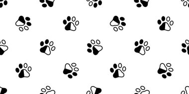 Köpek pençe Dikişsiz desen vektör kedi ayak izi izole eşarp çizgi film tekrar duvar kağıdı döşeme arka plan siyah beyaz