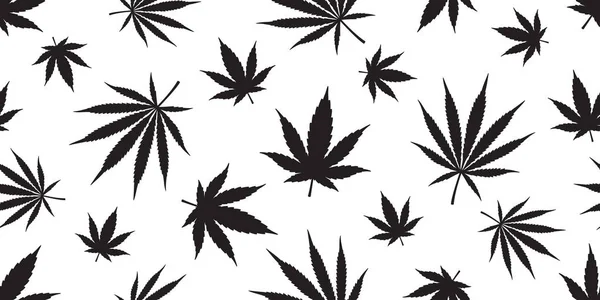 Marihuana Hierba Patrón Sin Costura Vector Hoja Cannabis Repetición Fondo — Vector de stock