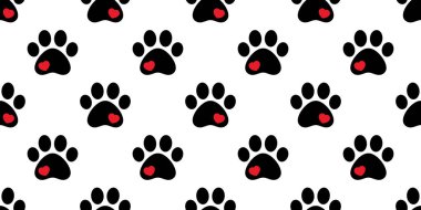 Ayak izi duvar kağıdı eşarp hayvan izole kalp karikatür kedi kiremit desen model tekrar vektör