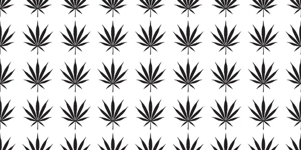 Marihuana Patrón Sin Costura Cannabis Hierba Vector Hoja Repetición Papel — Vector de stock
