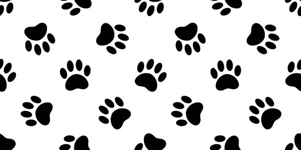 Dog Paw Seamless Pattern Vector Footprint Cat Kitten Bear Puppy — Stock Vector