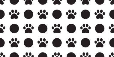 Köpek Paw dikişsiz desen vektör polka nokta ayak izi pet eşarp izole karikatür kedi tekrar duvar kağıdı fayans arka plan
