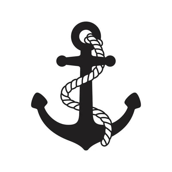 Ikona Ilustracja Kotwica Logo Morskich Morze Piratem Symbol Wektor Łódź — Wektor stockowy