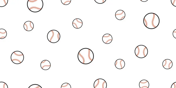 Baseball Seamless Pattern Vector Tennis Soft Ball Sport Tile Background — Stock Vector