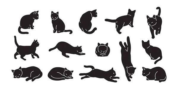 Katze Vektor Kätzchen Symbol Logo Cartoon Figur Illustration Kritzeln Schwarz — Stockvektor