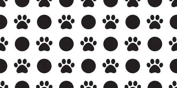 Собачья Лапа Бесшовный Шаблон Вектор Полька Точка Отпечаток Ноги Питомец — стоковый вектор