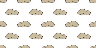 Ayı dikişsiz desen kutup ayısı vektör uyku karikatür tekrar duvar kağıdı eşarp izole kiremit arka plan doodle illüstrasyon