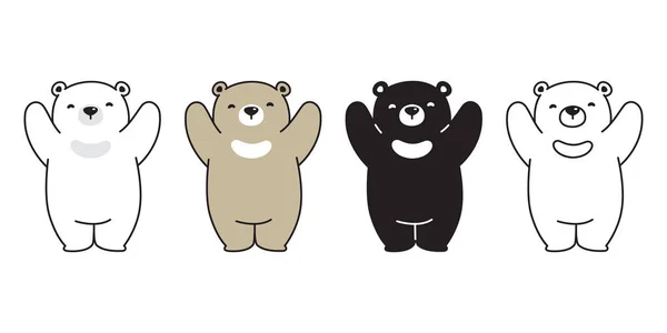Oso Vector Polar Icono Oso Dibujo Animado Logotipo Ilustración Teddy — Archivo Imágenes Vectoriales