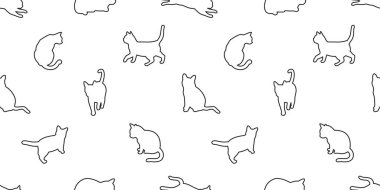 kedi dikişsiz desen vektör kedi yavrusu calico pet tekrar duvar kağıdı eşarp izole kiremit arka plan beyaz