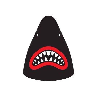 Köpekbalığı simgesi vektör logosu Shark fin yunus balık balina okyanus sembolü işaret