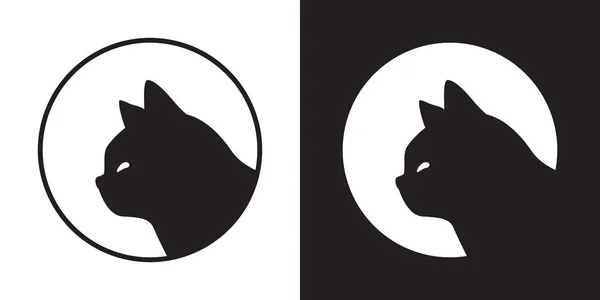 cat vector kitten icon logo silhouette head face cartoon character illustration black