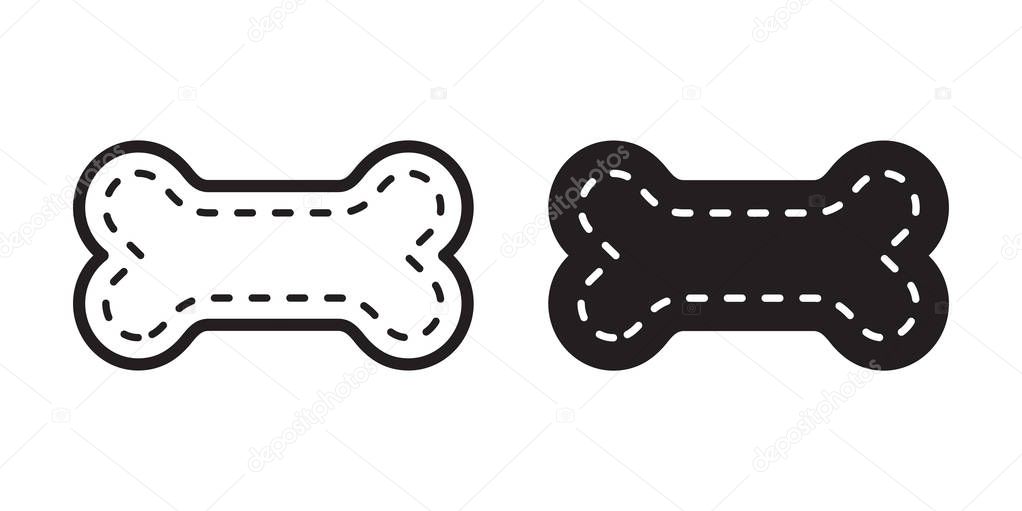 Dog bone vector icon logo symbol sign french bulldog pet cartoon illustration