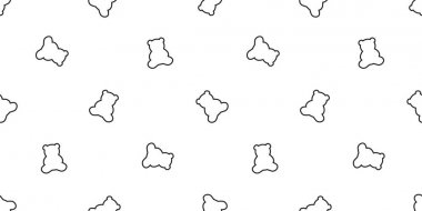 Ayı dikişsiz desen oyuncak kutup ayısı vektör karikatür eşarp izole tekrar duvar kağıdı fayans arka plan illüstrasyon beyaz