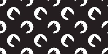 kedi dikişsiz desen vektör kedi yavrusu baş pet ırk eşarp izole tekrar duvar kağıdı fayans arka plan siyah