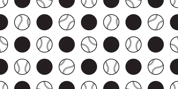 Baseball Seamless Pattern Vector Tennis Solf Ball Sport Polka Dot — Stock Vector