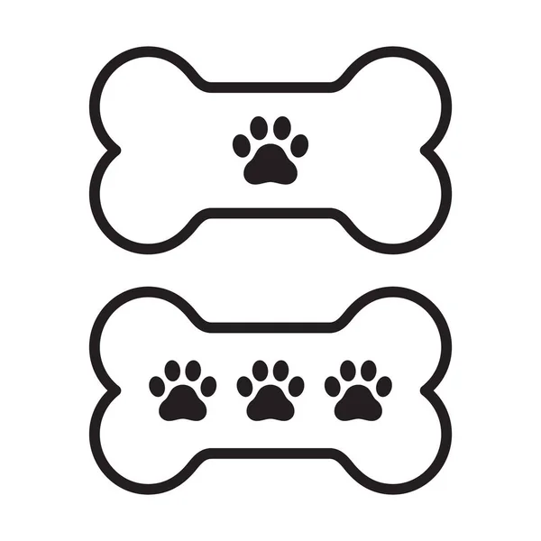 Dog Bone Icon Vector Paw Logo Footprint Pet Halloween French — Stock Vector