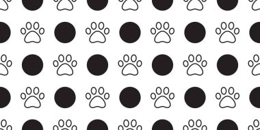 Köpek Paw dikişsiz desen vektör ayak izi polka nokta pet eşarp izole karikatür kedi tekrar duvar kağıdı fayans arka plan