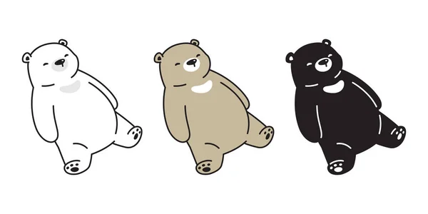 Bär Vektor Eisbär Symbol Schlafen Cartoon Charakter Teddy Logo Illustration — Stockvektor
