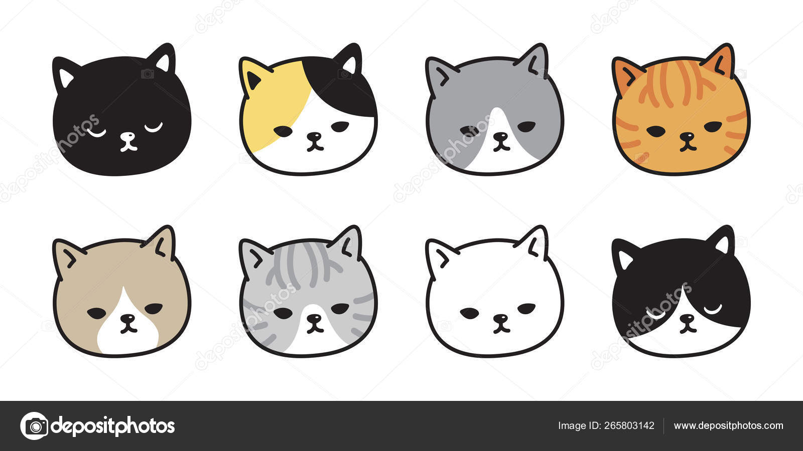 Cat icon cartoon