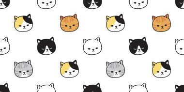 kedi dikişsiz desen vektör kedi yavrusu calico pet ırk eşarp izole tekrar duvar kağıdı fayans arka plan karikatür illüstrasyon