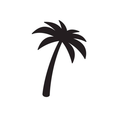 palmiye ağacı simge vektör logosu hindistan cevizi ağacı sembolü işareti tropikal yaz plaj karakter karikatür illüstrasyon