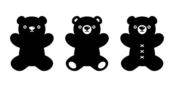 Bear Icon Vector Teddy Isbjörn Docka Logo Seriekaraktär Illustration Doodle — Stock vektor