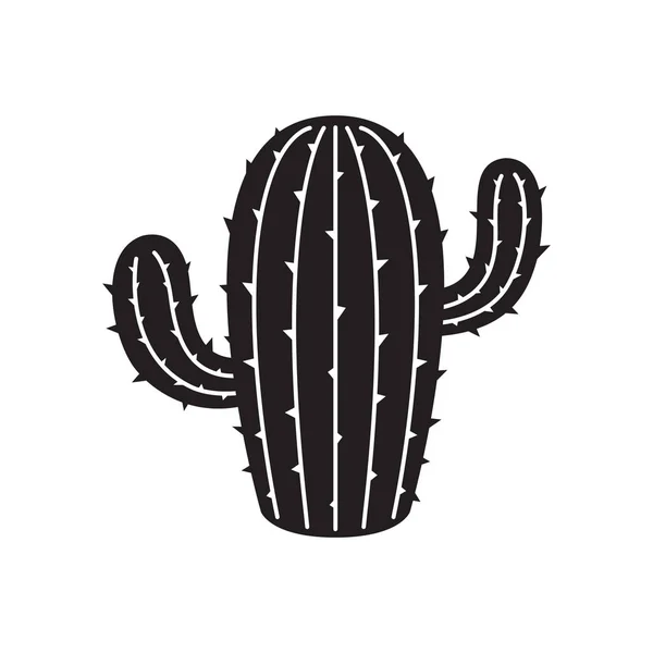 Cactus Pictogram Vector Logo Symbool Woestijn Bloem Botanica Plant Tuin — Stockvector