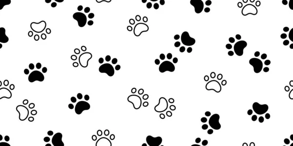 Hund Pfote Nahtlose Muster Vektor Fußabdruck Katze Haustier Schal Isoliert — Stockvektor