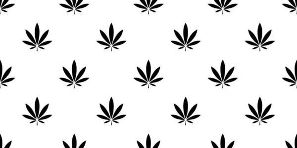 Marijuana Seamless Pattern Vector Weed Cannabis Leaf Ulangi Wallpaper Tile - Stok Vektor