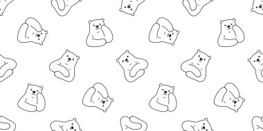 Ayı dikişsiz desen kutup ayısı vektör karikatür eşarp izole tekrar arka plan karo duvar kağıdı doodle illüstrasyon