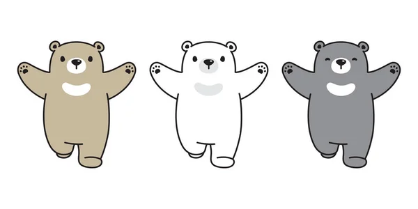 Urso Ícone Vetor Ursinho Polar Ursinho Correndo Logotipo Ursinho Desenho —  Vetores de Stock