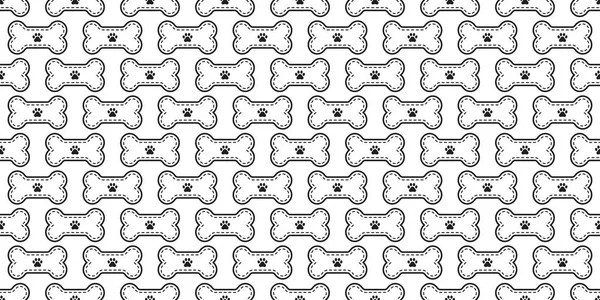 Dog Bone Sömlösa Mönster Vektor Paw Footprint Pet Franska Bulldog — Stock vektor