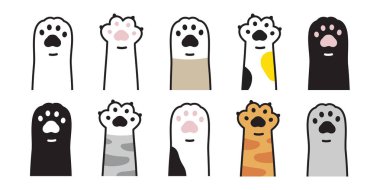kedi pençe vektör simgesi calico kedi ayak izi logo karakter karikatür zencefil doodle illüstrasyon işareti