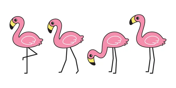 Flamingo Vector Pictogram Roze Flamingo Collectie Cartoon Karakter Dier Exotische — Stockvector