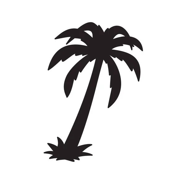 Palma Icona Vettoriale Logo Cocco Albero Simbolo Segno Tropicale Spiaggia — Vettoriale Stock