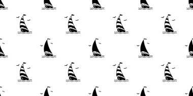 tekne dikişsiz desen vektör Çapa dümen korsan deniz Deniz deniz okyanus Seagull eşarp izole tekrar duvar kağıdı fayans arka plan doodle