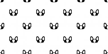 köpek dikişsiz desen vektör fransız bulldog baş köpek karikatür çini arka plan şapka şapka eşarp izole tekrar duvar kağıdı illüstrasyon doodle